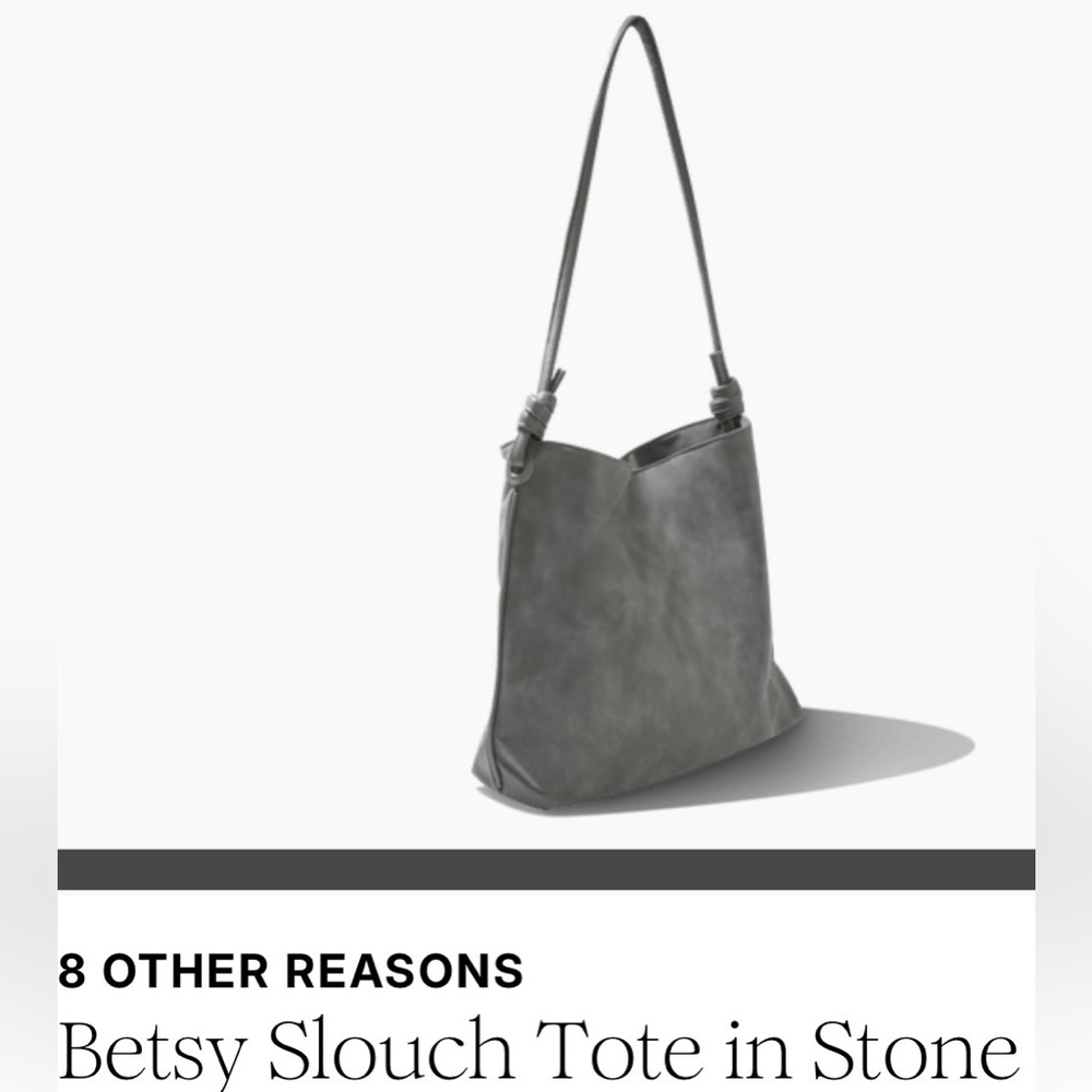 8 Other Reasons Betsy Slouch Tote in Stone ~ NWT